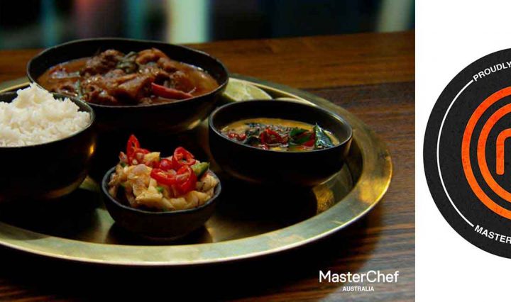 A Pork Curry meal, next to the MasterChef Australia logo.