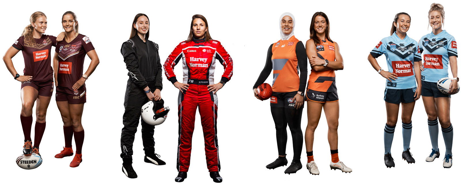 Some of the amazing sportswomen Harvey Norman is proud to sponsor.