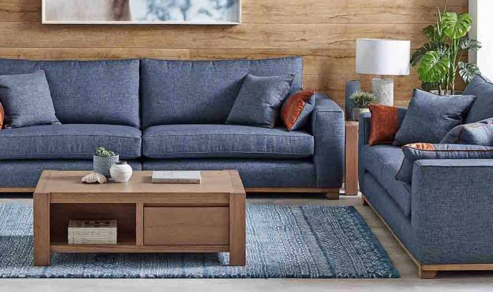 An Australian Made Sofa being used for winter interior styling.