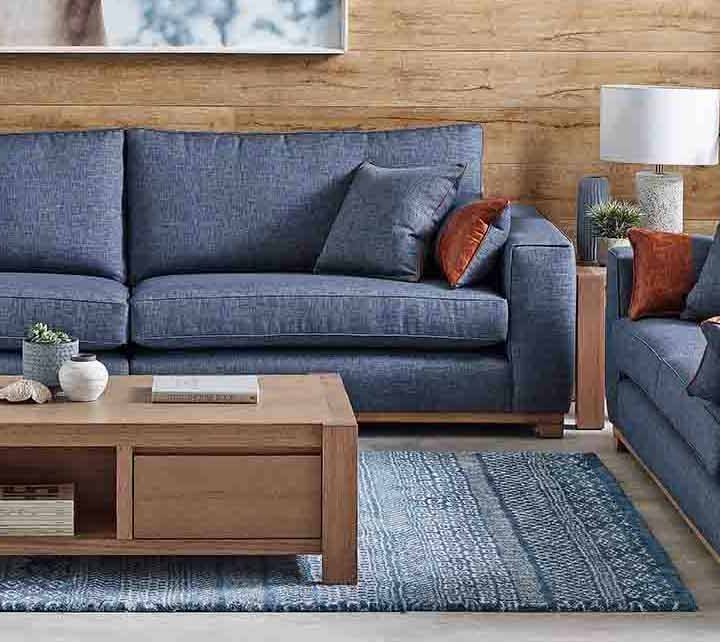 An Australian Made Sofa being used for winter interior styling.