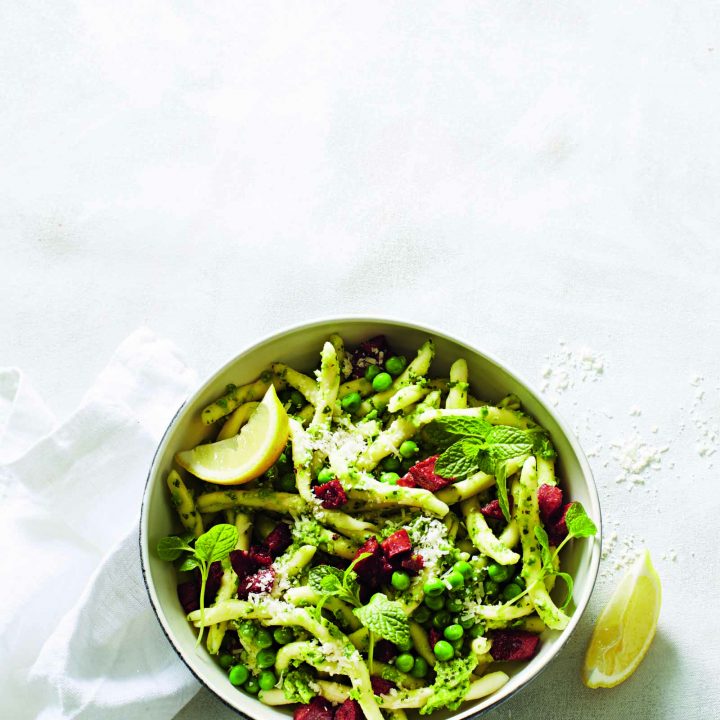 Basil pesto and chorizo pasta