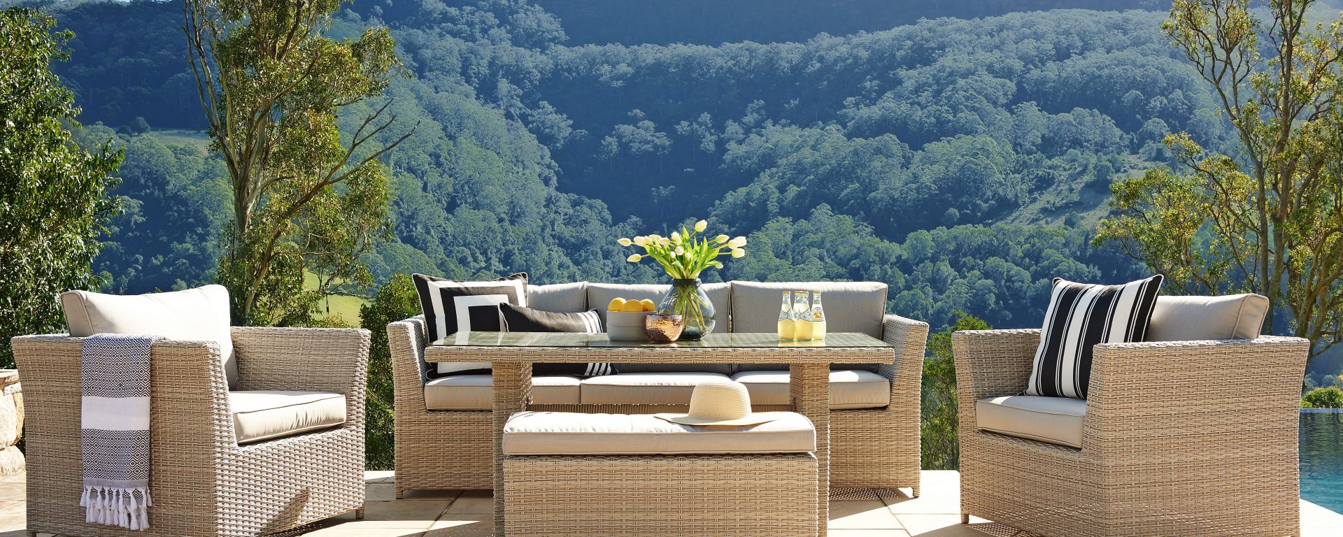 Belbora Wicker Outdoor Lounge Dining Setting