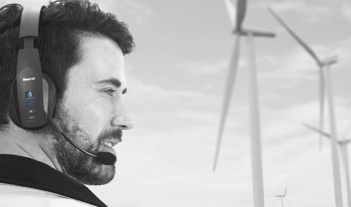 A man wearing a BlueParrott Headset.