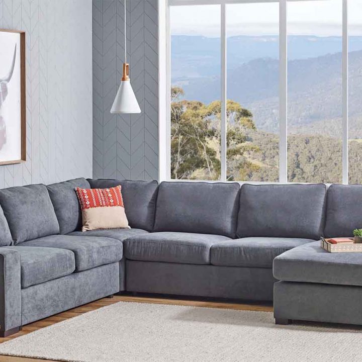 Bronson 6-Piece Fabric Modular Lounge Suite with Sofa Bed