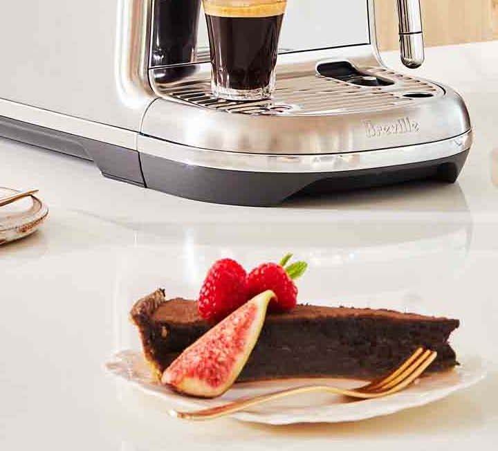 Chocolate Espresso Tart and serves of coffee.