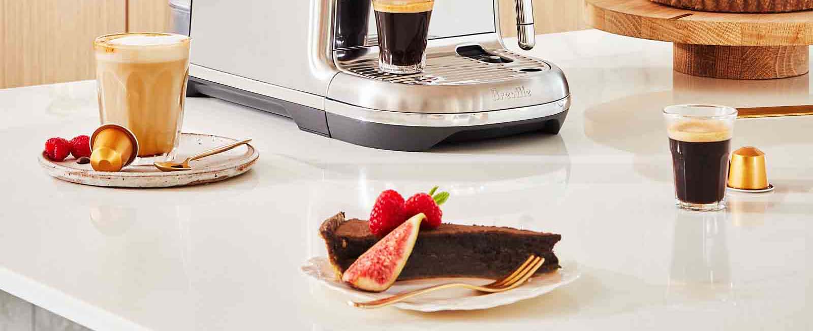 Chocolate Espresso Tart and serves of coffee.