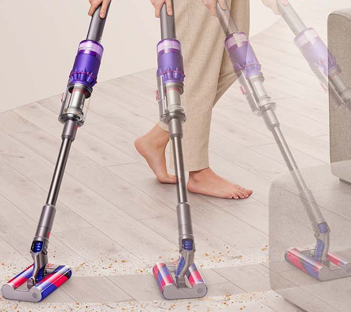A graphic showing the Dyson Omni-glide in motion.