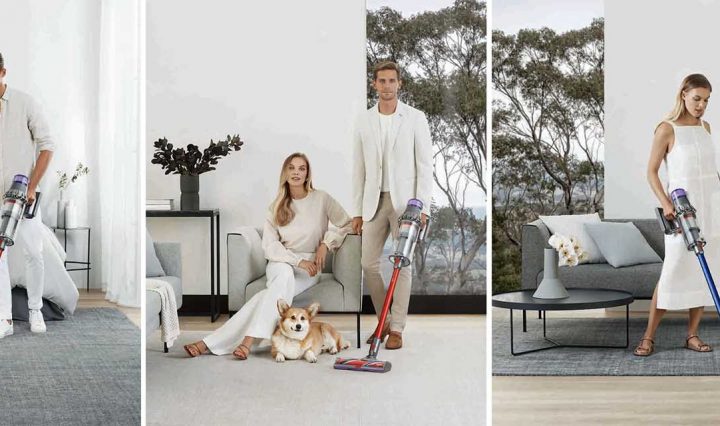 Images of a couple using the Dyson V11 Outsize Cordless Vacuum and the Dyson V11 Absolute Extra.