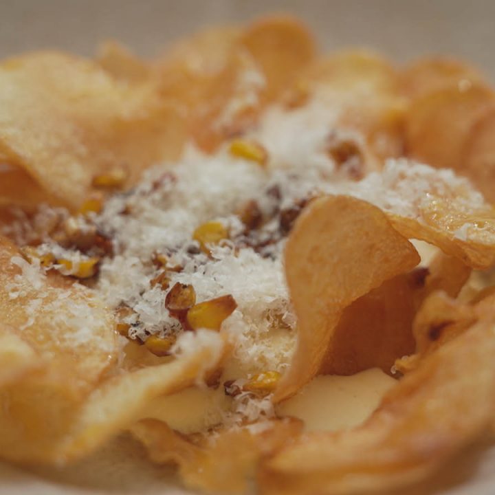 Honey Butter Crisps with Frozen Corn Ice Cream, as featured on MasterChef Australia.