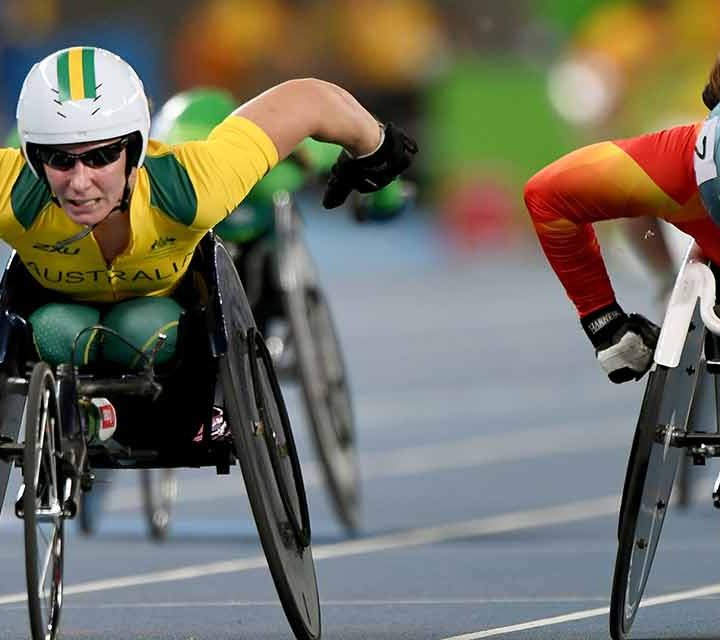 Christie Dawes putting on an incredible racing display.