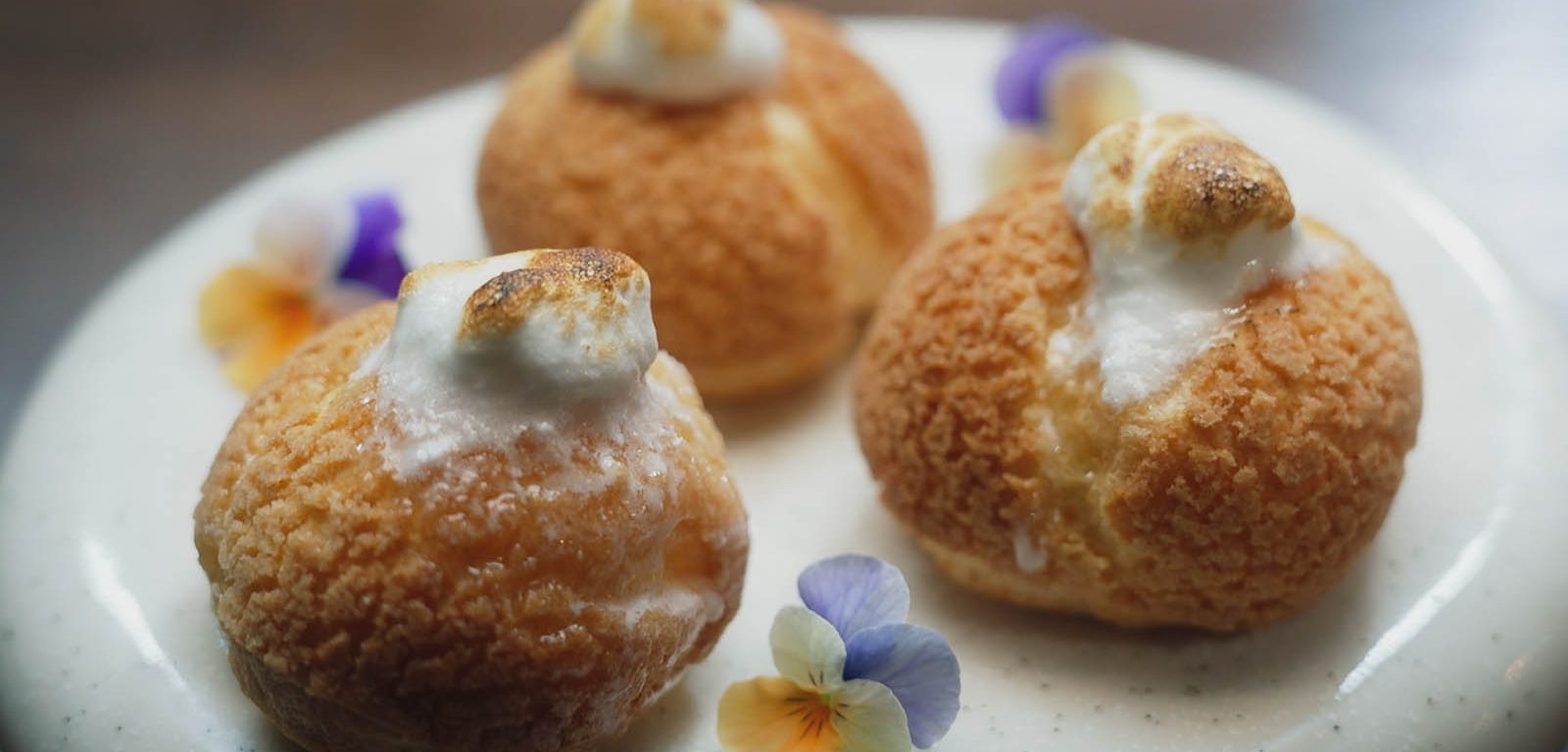 Plated Lemon Meringue Choux.