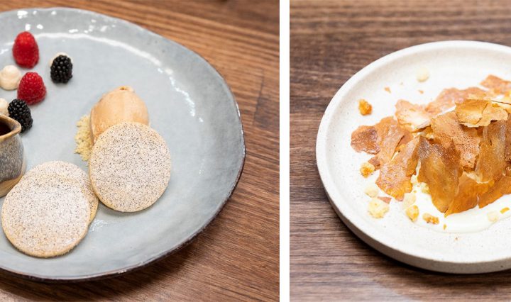 Two dishes from MasterChef Australia (Tea & Biscuits and Milky Ice Cream).