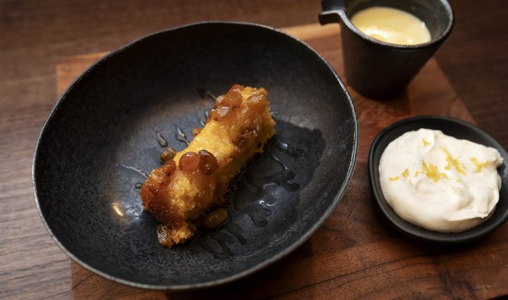 Sticky Toffee Pudding in a bowl.