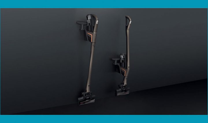 The Miele Triflex HX1 Pro Stick Vacuum in upright and reach mode.