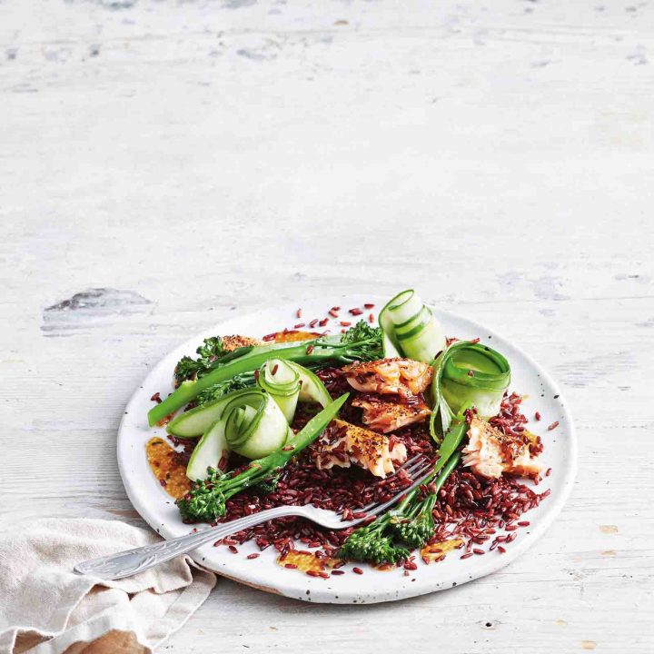Pepper Crusted Salmon with Black Rice Salad