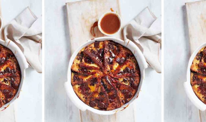 Collage of our Condensed Milk Bread Butter recipe.