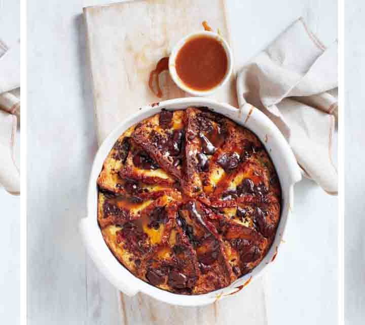 Collage of our Condensed Milk Bread Butter recipe.