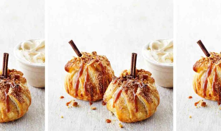 A collage of Inside Out Apple Crumbles.