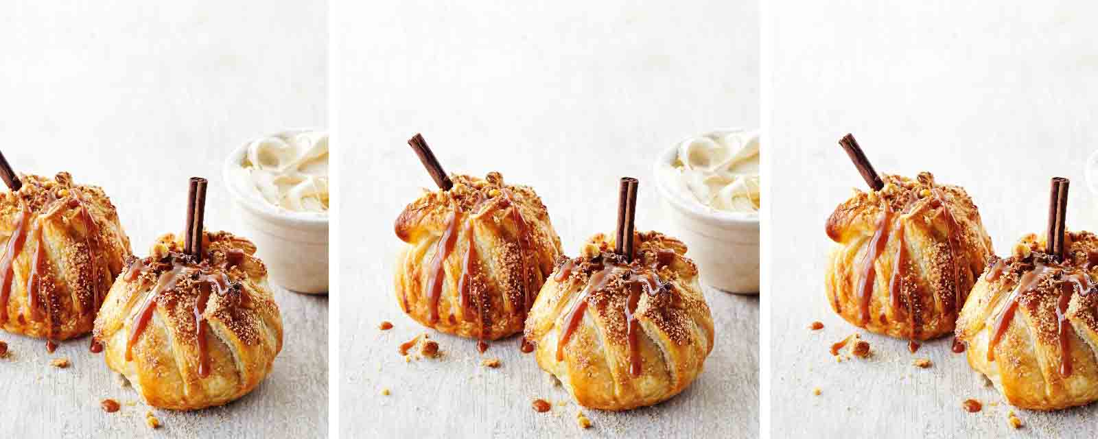 A collage of Inside Out Apple Crumbles.