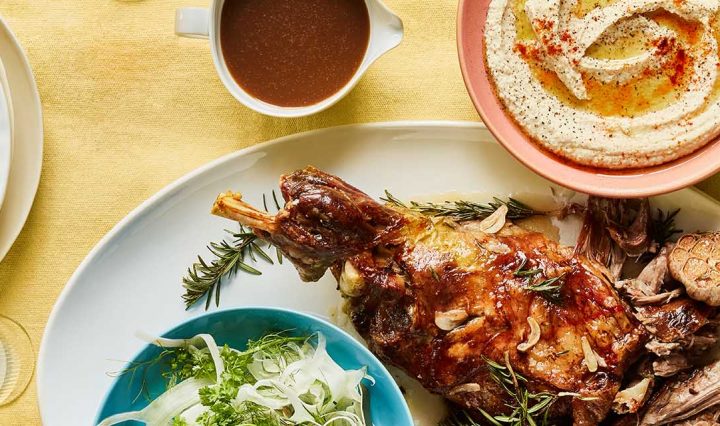 Lamb with Chickpea Cream and Lettuce.