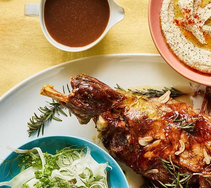 Lamb with Chickpea Cream and Lettuce.