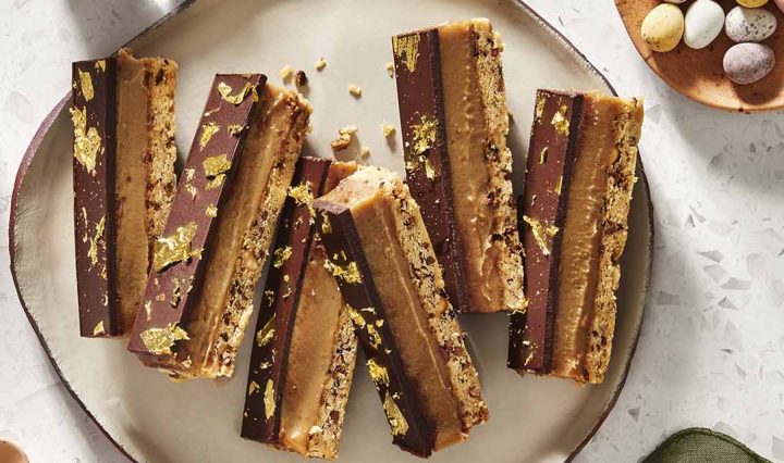 Close up photo of our Millionaires Shortbread recipe.