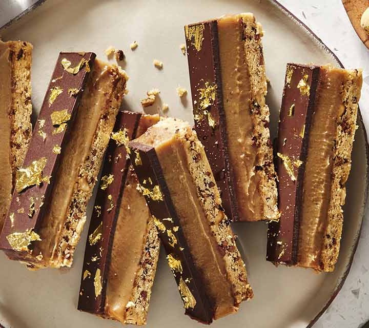 Close up photo of our Millionaires Shortbread recipe.