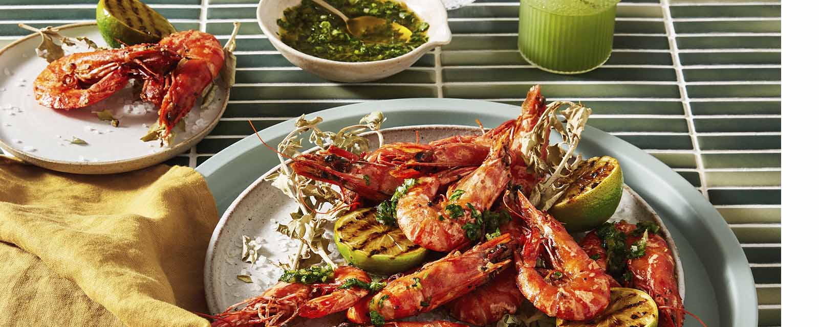 Close up photo of our Pepper Tiger Prawns recipe.