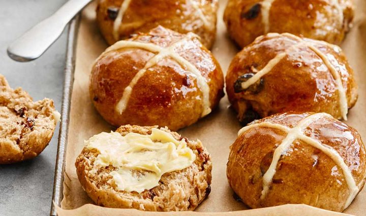 Sour Cherry Hot Cross Buns.