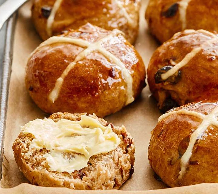 Sour Cherry Hot Cross Buns.