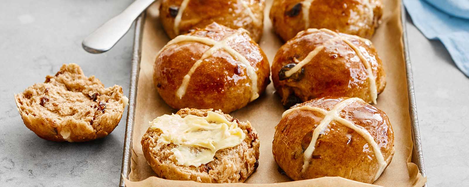 Sour Cherry Hot Cross Buns.