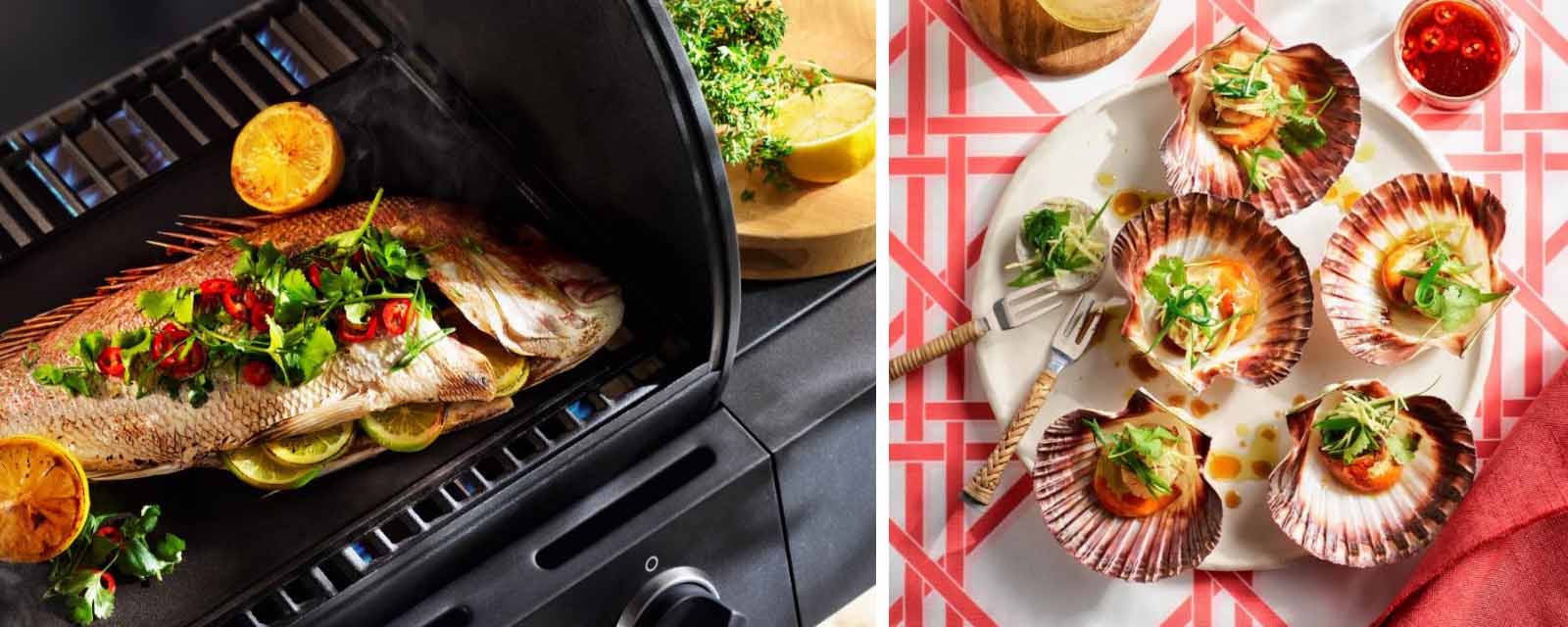 Recipes for Barbecued Seafood.