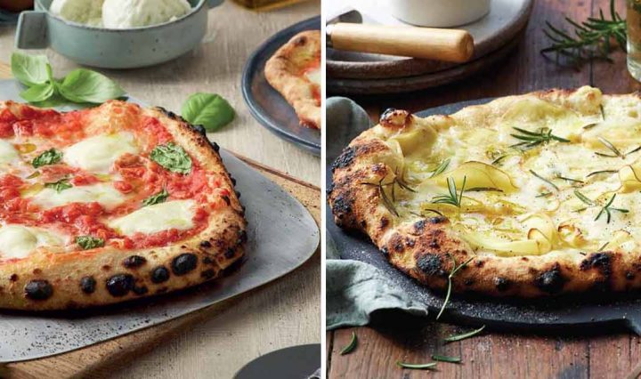 Neapolitan Pizza and Pizza Bianca, both of which are Breville Pizzaiolo recipes.