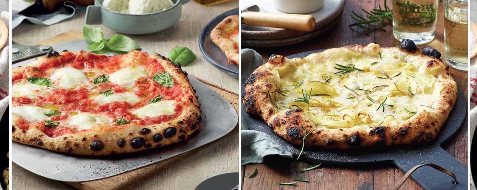 Neapolitan Pizza and Pizza Bianca, both of which are Breville Pizzaiolo recipes.
