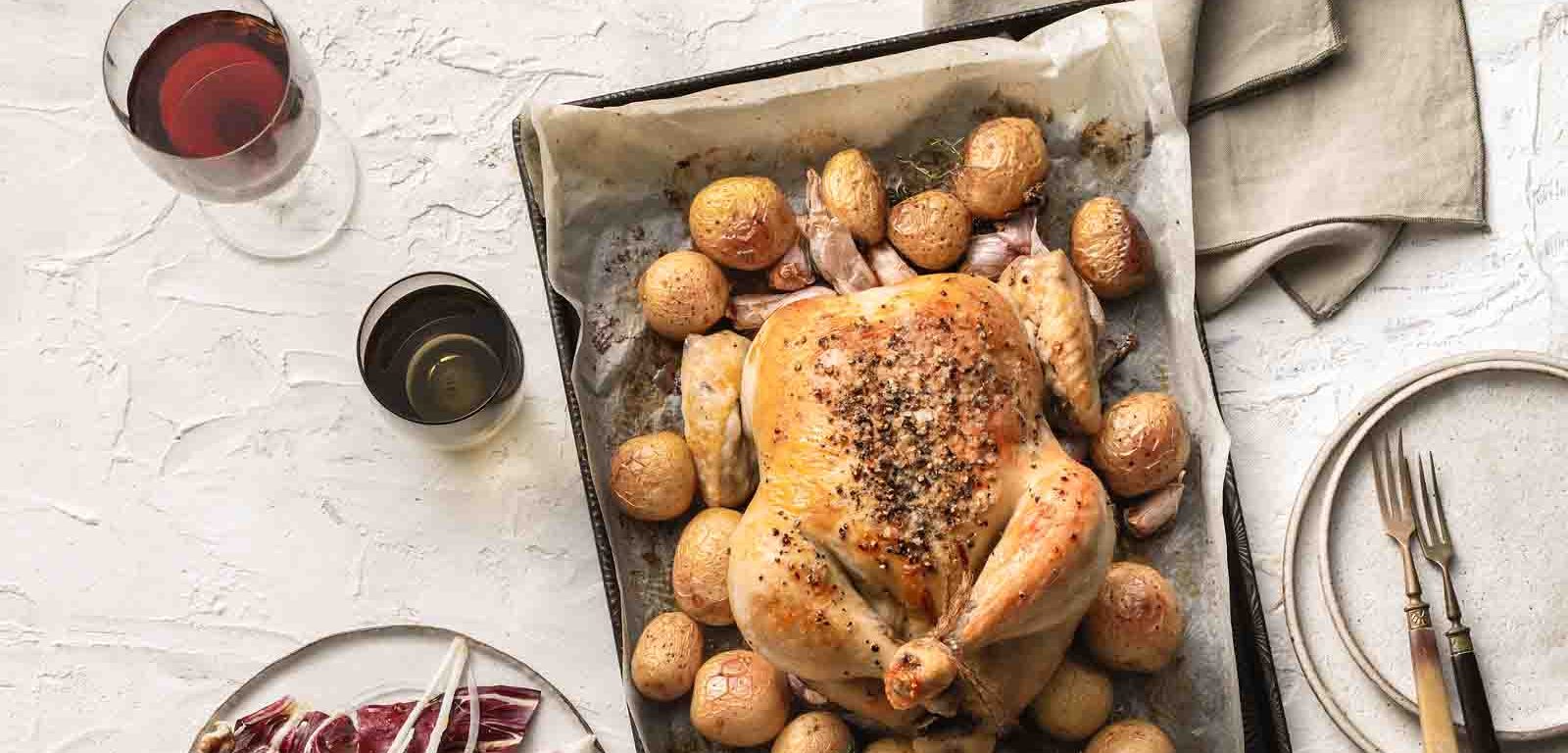 Roast Chicken with 40 Cloves of Garlic