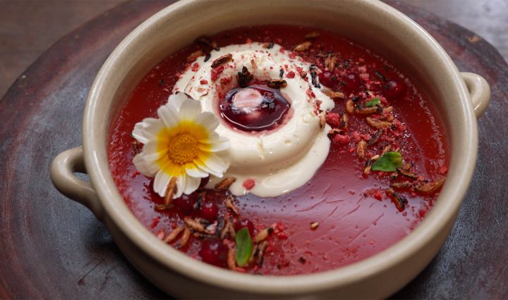 Rødgrød Med Fløde Jelly & Ice Cream, as featured on MasterChef Australia.