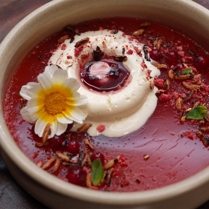 Rødgrød Med Fløde Jelly & Ice Cream, as featured on MasterChef Australia.