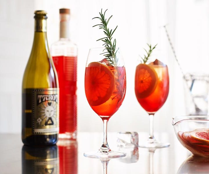 Sbagliato negroni mixed with mistelle and prosecco.