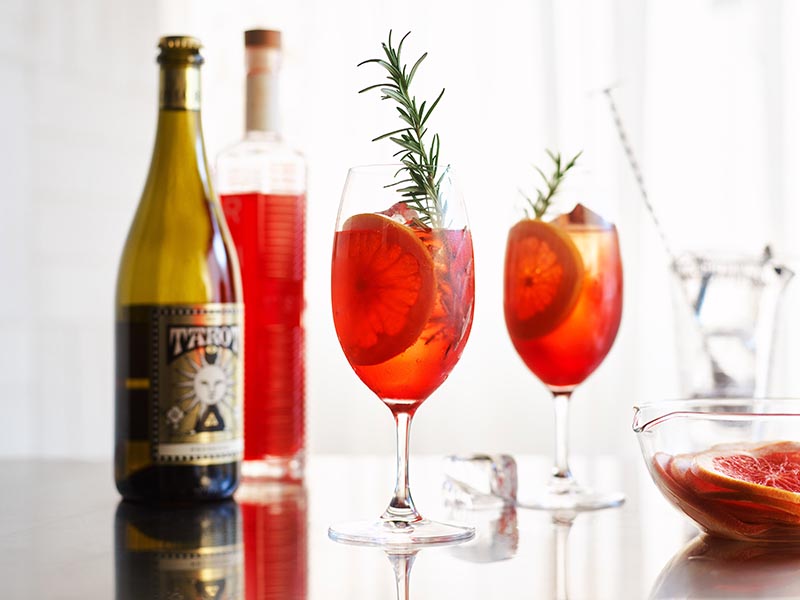 Sbagliato negroni mixed with mistelle and prosecco.