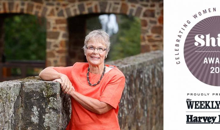 Carmel Beresford and the Shine Awards 2021 logo.