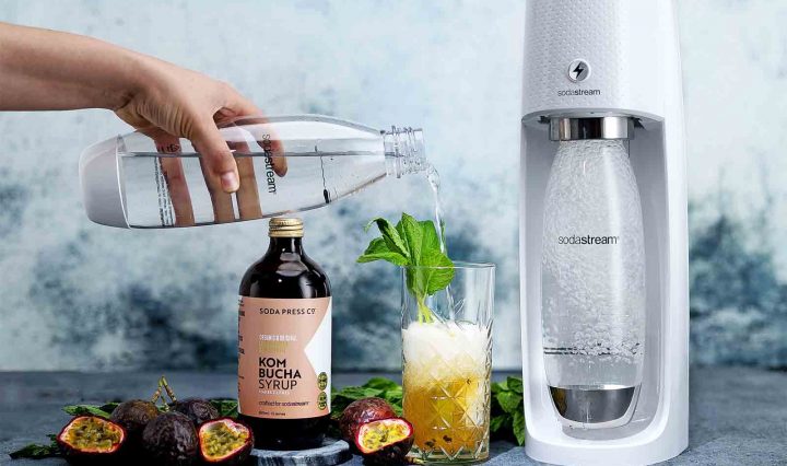 SodaStream Spirit One Touch with Kombucha Syrup.