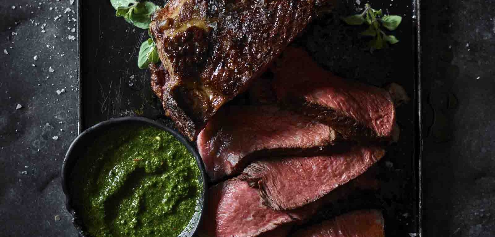 Spiced Rub Rib-Eye with Chimichurri