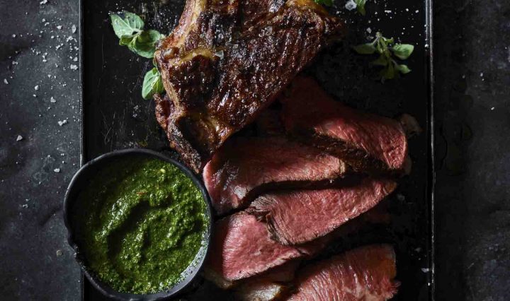 Spiced Rub Rib-Eye with Chimichurri