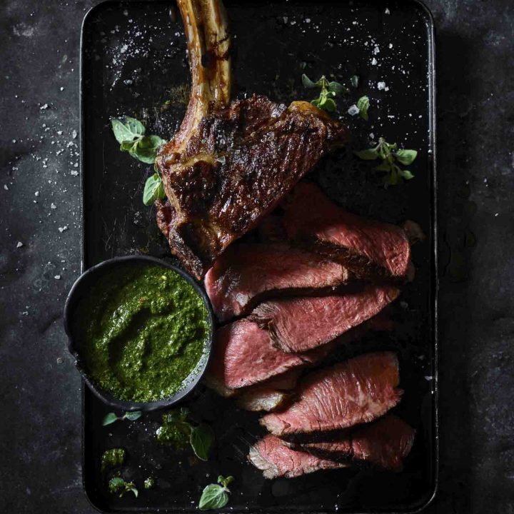 Spiced Rub Rib-Eye with Chimichurri