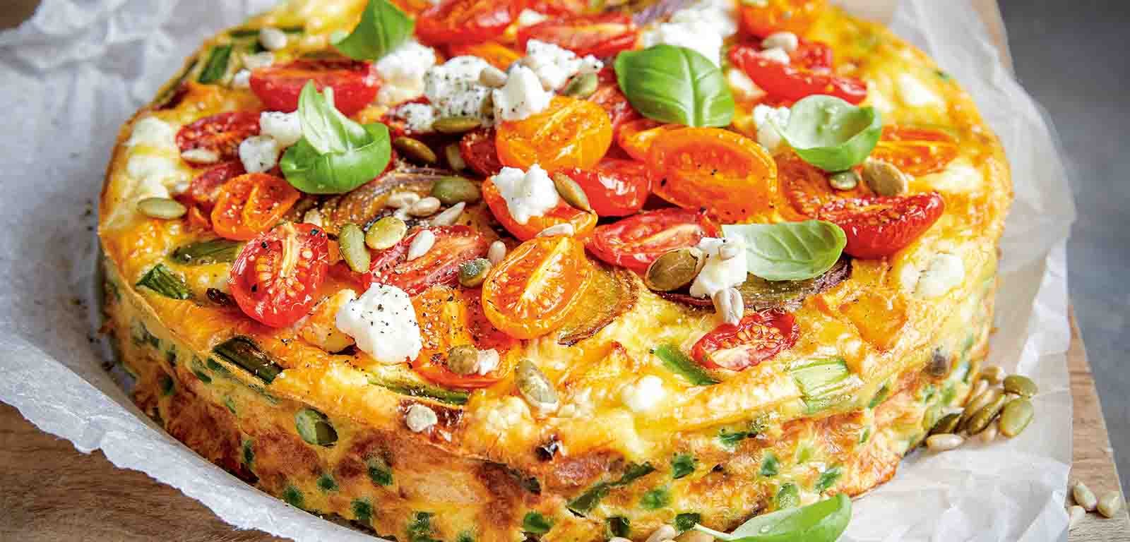 Tomato, Basil and Fetta Pie