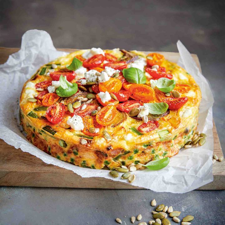 Tomato, Basil and Fetta Pie