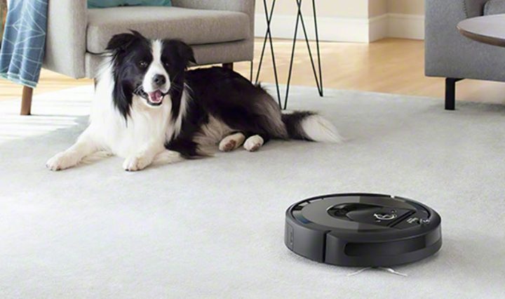The iRobot Roomba i7+ robotic vacuum.