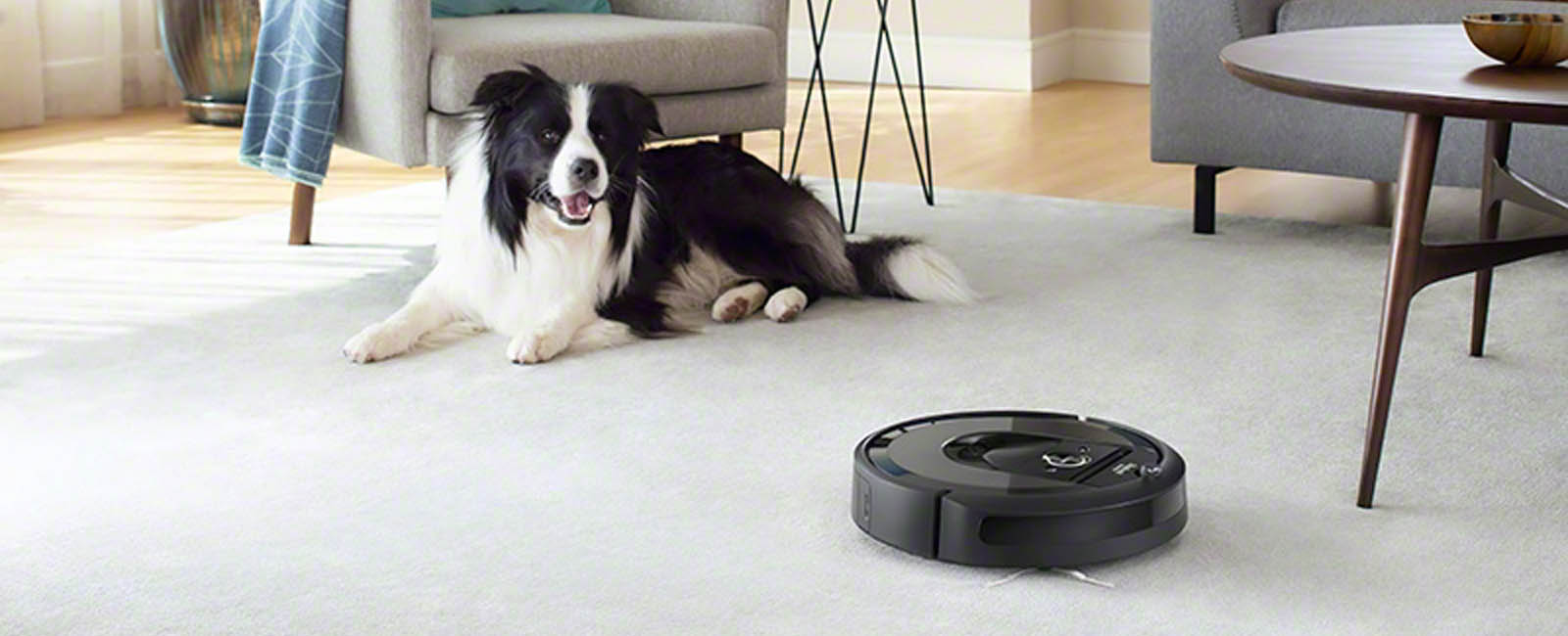 The iRobot Roomba i7+ robotic vacuum.